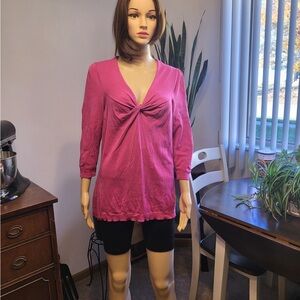 New York & Company Pink V-Neck Sweater